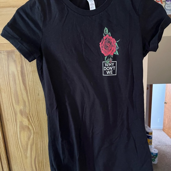 Why Don’t We Black Rose T-Shirt Merch. Size Small. Tight-Fitted. - Picture 1 of 4